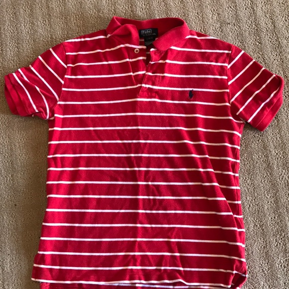 Red stripe polo shirt Clearance
